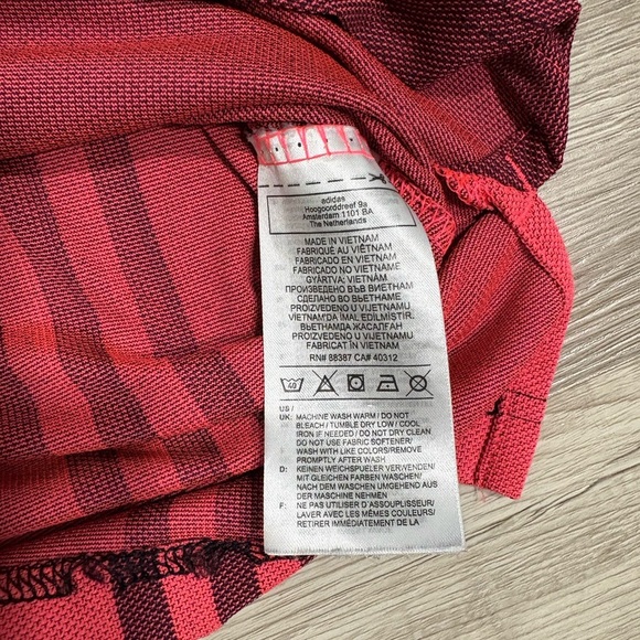 adidas Two-Tone Red Polo Shirt - Picture 5 of 6